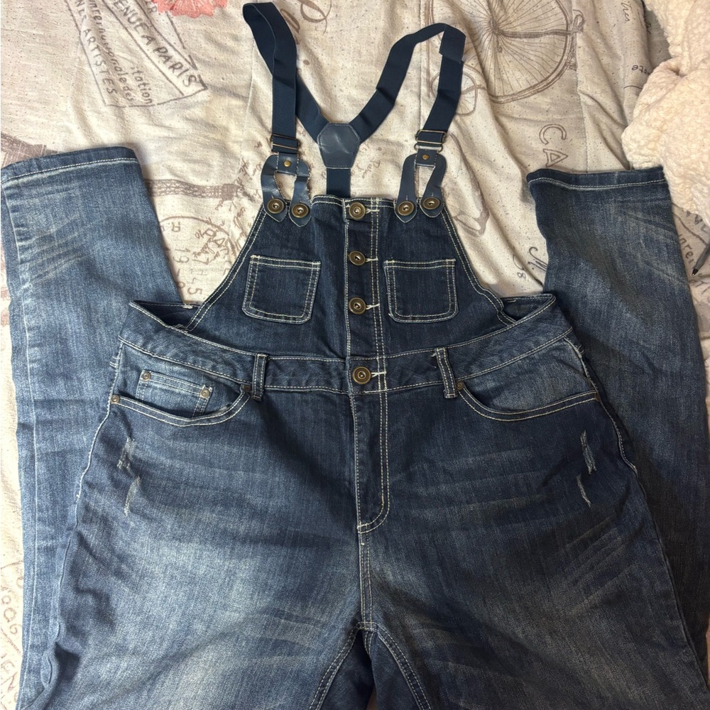 Blue Denim Overalls with Adjustable Straps